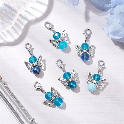 Ангел стеклянный кулон украшение, Застежки-когти из сплава омара, подвески для украшений сумок