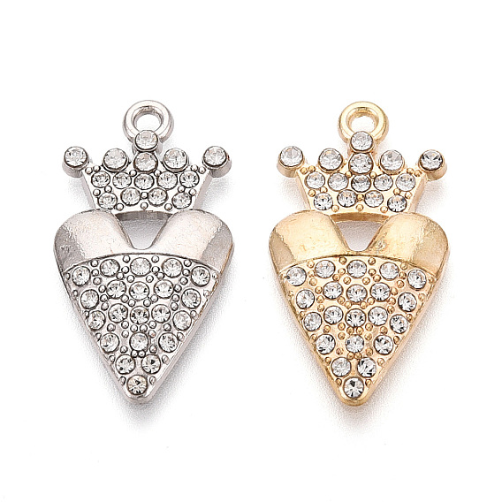 Подвески из сплава и страза, подвески в виде сердца и короны