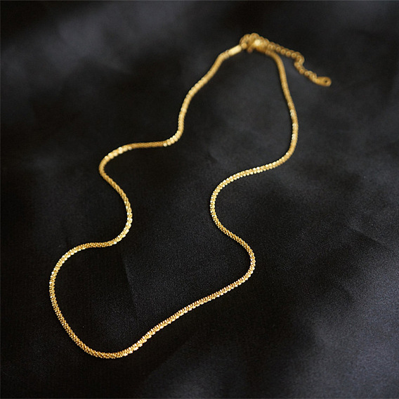 Минималистский роскошный комплект из ожерелья и браслета из нержавеющей стали