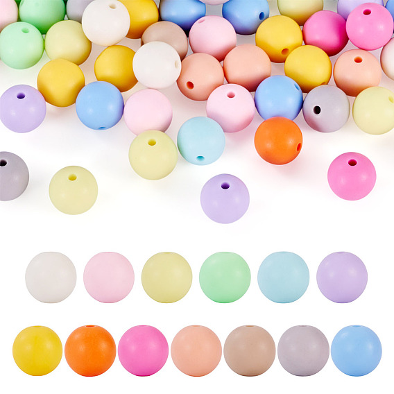 71шт. матовые непрозрачные акриловые бусины, круглые