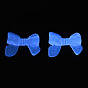 Transparent Luminous Acrylic Beads, with Glitter Powder, Glow in the Dark, Bowknot