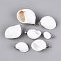 Brass & Natural Spiral Shell Pendants, Conch Charms, White