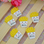 Cabochons décodés alimentaires imitation résine opaque, frites avec visage souriant