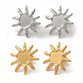 Ion Plating(IP) 304 Stainless Steel Sun Stud Earrings