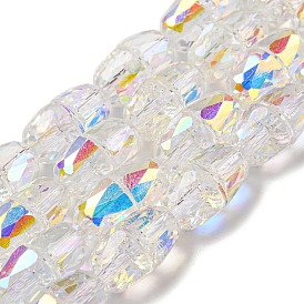 Verre imitation perles de cristal autrichien, facette, demi-ovale