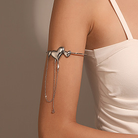 Lava Heart Bracelet for Women: Sweet and Cool Chain Tassel Arm Cuff with Personalized Sleeve Loop