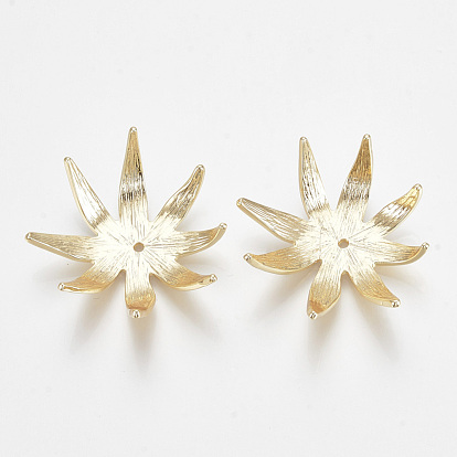 Brass Bead Caps, Multi-Petal, Nickel Free