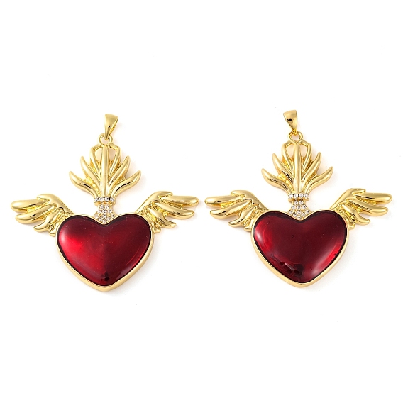 Стойка металлическая латунная микропрофилированная кубическая циркония подвески, с эмалью, долговечный, сердце