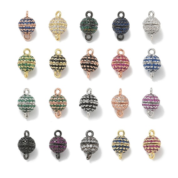 Стойка покрытие круглая латунь микропаве кубический цирконий магнитные застежки, долговечный, без свинца и без кадмия