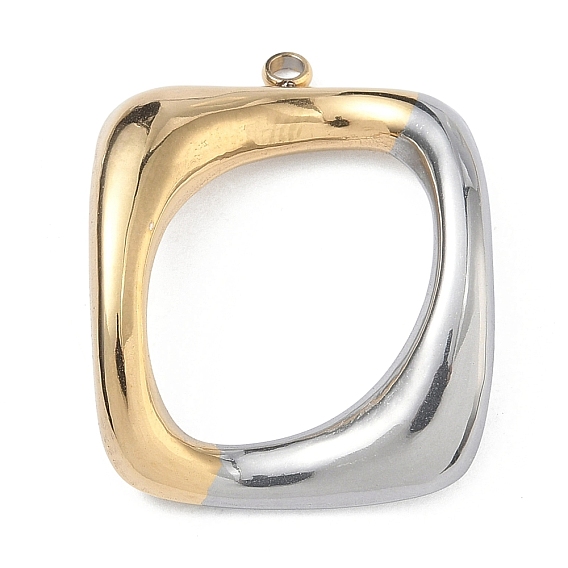 304 подвески из нержавеющей стали, прямоугольник амулеты, ионное покрытие (ip), два тона