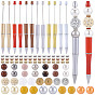 DIY Beadable Pens Making Kits, include 12Pcs 6 Styles Plastic Beadable Pens, 45Pcs 3 Styles Brass Rhinestone Spacer Beads