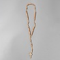 Jesus Cross Pinewood Pendant Polyester Cord Rosary Bead Necklaces for Men Women