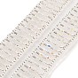 Polyester Lace Trims, with ABS Imitation Pearl Beads and Glass