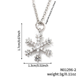 Элегантные серьги-кольца и ожерелья с подвесками из латуни с микропаве из прозрачных кубических цирконий в форме снежинки для женщин, платина