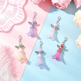 Акриловые подвесные украшения, ангел, с абс пластика имитация жемчуга и сплава