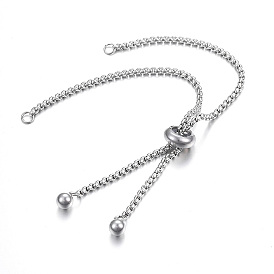 Adjustable 201 Stainless Steel Bracelet Making, Slider Bracelets, for DIY Jewelry Craft Supplies