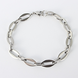 304 Stainless Steel Chain Bracelets, with Lobster Claw Clasps, 8-1/2 inch (215mm)