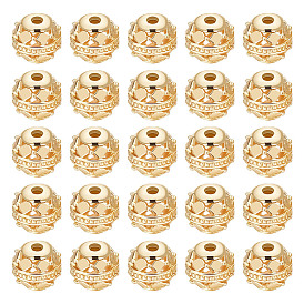 30шт. полые бусины из сплава, круглые, без кадмия и без свинца