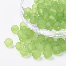 Transparent Acrylic Beads, Round, Frosted