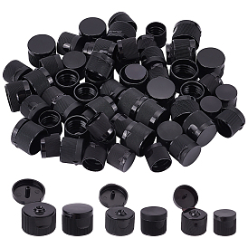 60Pcs 3 Style PP Plastic Flip Top Lids for Refillable Squeeze Bottle, Hand Sanitizer Bottle Replacement Caps, Column