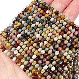 Natural Alashan Agate Beads Strands, Faceted, Rondelle