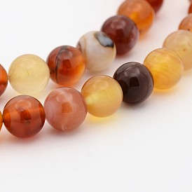 Natural Red Agate Dyed Round Bead Strands