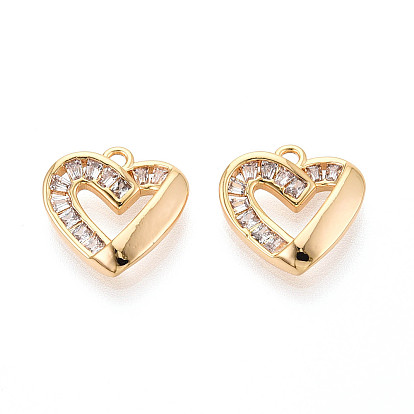 Латунные микро проложить кубического циркония прелести, сердце