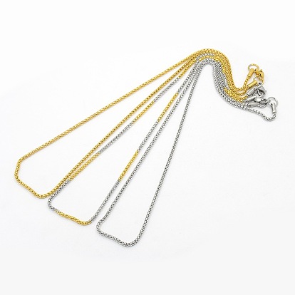 304 colliers en acier inoxydable de la chaîne de la lanterne des femmes, avec fermoir pince de homard, 17.7 pouces (450 mm)