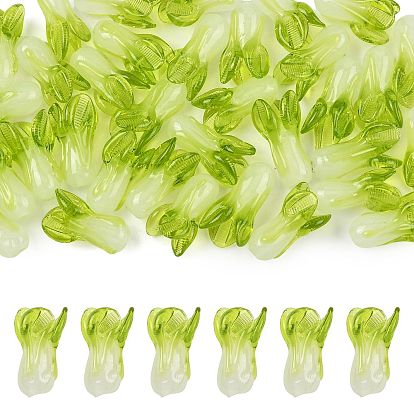 36 бусины лэмпворк ручной работы, капуста