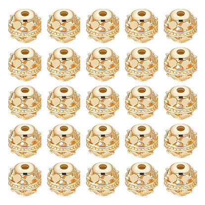 30шт. полые бусины из сплава, круглые, без кадмия и без свинца