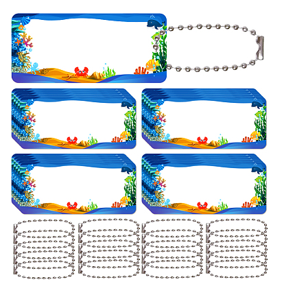 Прямоугольные украшения из ПВХ с морской тематикой, с цепями железный шар