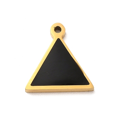 304 Stainless Steel Enamel Charms, Triangle Charm