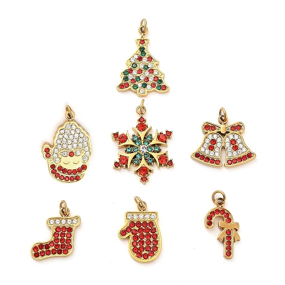 304 подвески из нержавеющей стали Rhinstone, золотые, с целью перехода в кольце