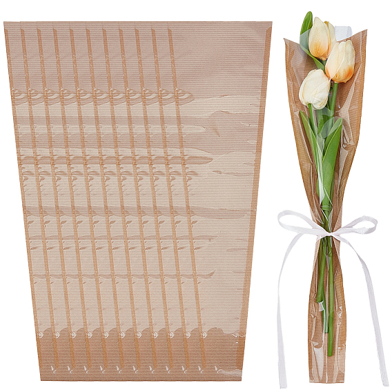 Kraft Paper Gift Bags, Single Flower Bouquets Wrapping Packaging, Suitable for Gift Giving Decoration