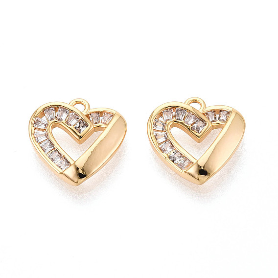 Латунные микро проложить кубического циркония прелести, сердце
