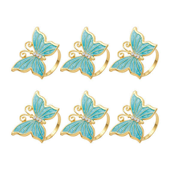 Butterfly Zinc Alloy Napkin Rings, Napkin Holder Adornment, Restaurant Daily Accessiroes, Golden