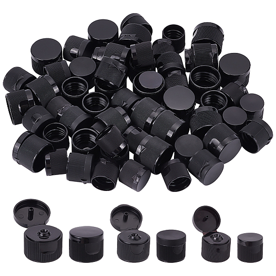 60Pcs 3 Style PP Plastic Flip Top Lids for Refillable Squeeze Bottle, Hand Sanitizer Bottle Replacement Caps, Column
