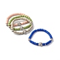 Handmade Polymer Clay Beads  Stretch Bracelets, with Tibetan Style Alloy Lion Head Beads