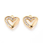 Латунные микро проложить кубического циркония прелести, сердце