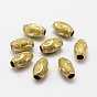 Brass Textured Beads, Oval, Nickel Free
