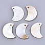 Natural Freshwater Shell Pendants, Moon