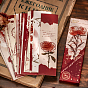 Valentine's Day Paper Bookmarks, Vintage Style Bookmarks for Booklover, Rectangle with Rose Pattern