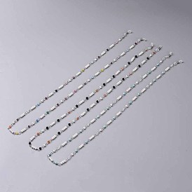 Chaînes de lunettes, tour de cou pour lunettes, perles de verre, perles de verre et fer