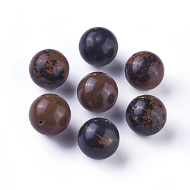 Perles d'obsidienne naturelles en acajou, ronde