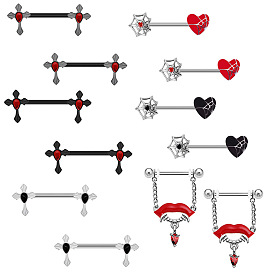 316l хирургические кольца для сосков из нержавеющей стали со стразами