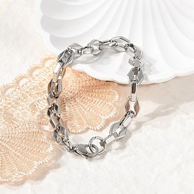 304 браслеты-цепочки из нержавеющей стали с ромбическими звеньями для женщин и мужчин