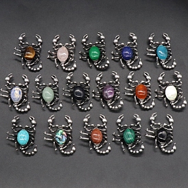 Gemstone Big Pendants, Antique Silver Tone Alloy Scorpion Charms