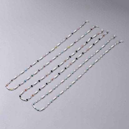 Chaînes de lunettes, tour de cou pour lunettes, perles de verre, perles de verre et fer