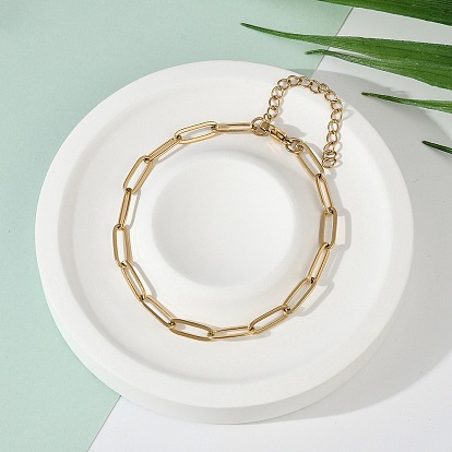 Вакуумное покрытие pvd 304 браслет-цепочка из нержавеющей стали со скрепками для мужчин и женщин