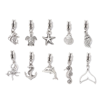 Подвески из сплава в тибетском стиле с морской тематикой